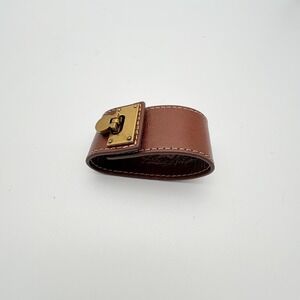 Patricia Nash Leather Cuff Bracelet Womens Brown Turnlock Fashion Jewelry Gift